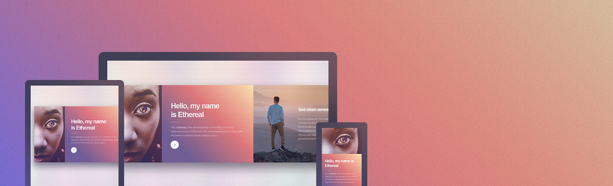 Ethereal website template preview